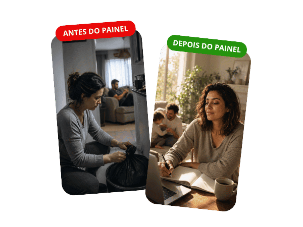 Antes e depois do Painel de Pendências do Casal